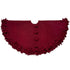 Hand Felted Wool Christmas Tree Skirt - Overlapping Flowers Border in Maroon - 64"/72" - ARCADIA HOME